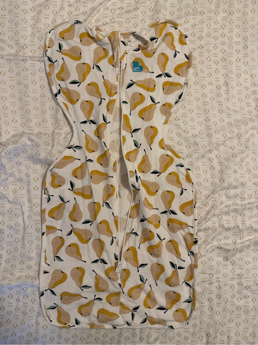 NWOT Love to Dream Swaddle Up Yellow Pear Print - M